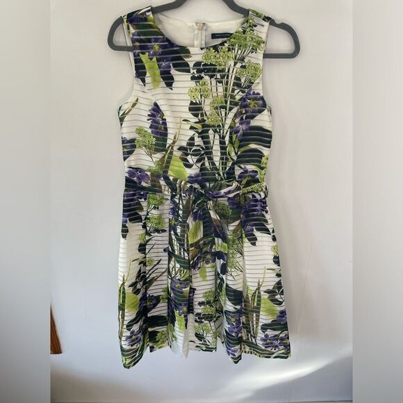 Tommy Hilfiger Women's Floral-Print Fit & Flare Dress (6, Green/Multi) - Picture 1 of 7